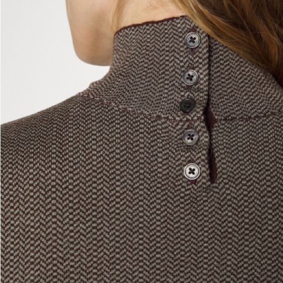 Ralph Lauren Faux-Leather-Trim Wool Dress - Picture 2 of 3